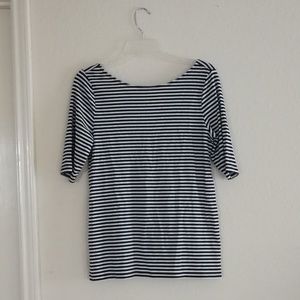 Blue and White Striped Blouse